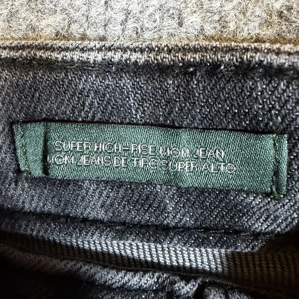 Wild Fable Womens‎ 00 Black Super High-Rise Mom Jeans Distressed Denim